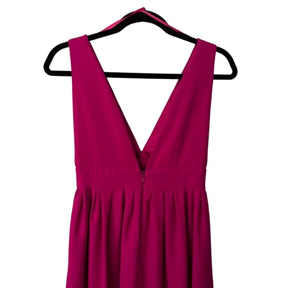 Jill Jill Stuart Size 8 Fuchsia Dayglo Deep V-Neck Bridesmaid Gown Dress NWT - Picture 9 of 16